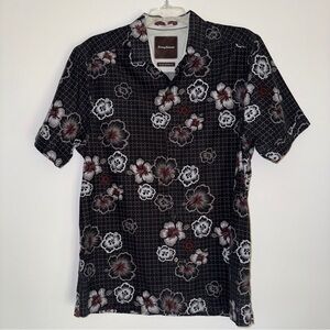 Tommy Bahama Island Modern Fit Mens Small Short Sleeve Button Up Shirt hibiscus